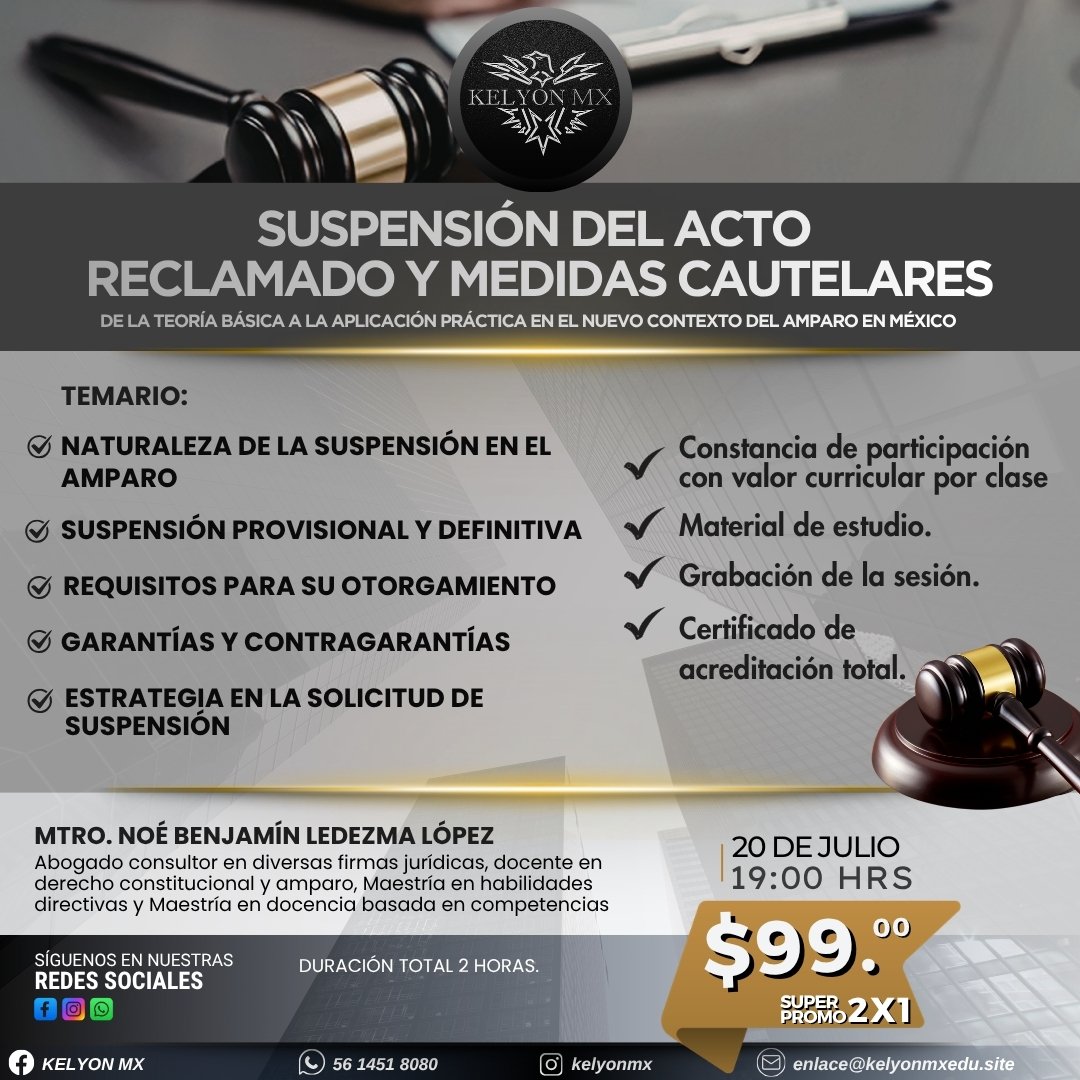 SUSPENSIÓN DEL ACTO RECLAMADO Y MEDIDAS CAUTELARES